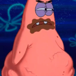 Patrick fat after eating chocolate Spongebob meme template blank