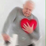Old man holding heart  meme template blank
