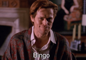 Willlem Dafoe ‘Bingo’ Movie meme template