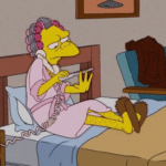 Moe filing nails in bed Simpsons meme template blank