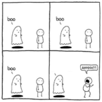 Ghost scaring comic (blank)  meme template blank