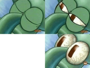 Squidward waking up (blank template) Spongebob meme template