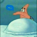 Patrick 'no u' Spongebob meme template blank