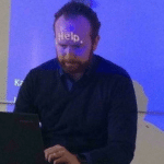 Help projected on forehead  meme template blank