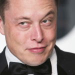 Elon Musk smiling mischieviously  meme template blank