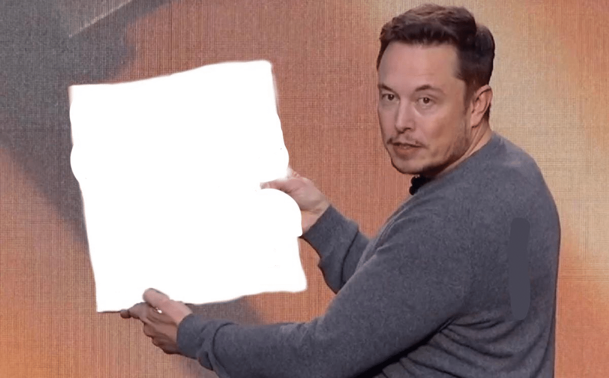 Elon Musk holding sign holding sign meme template blank