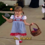 Girl with basket 'no thanks'  meme template blank