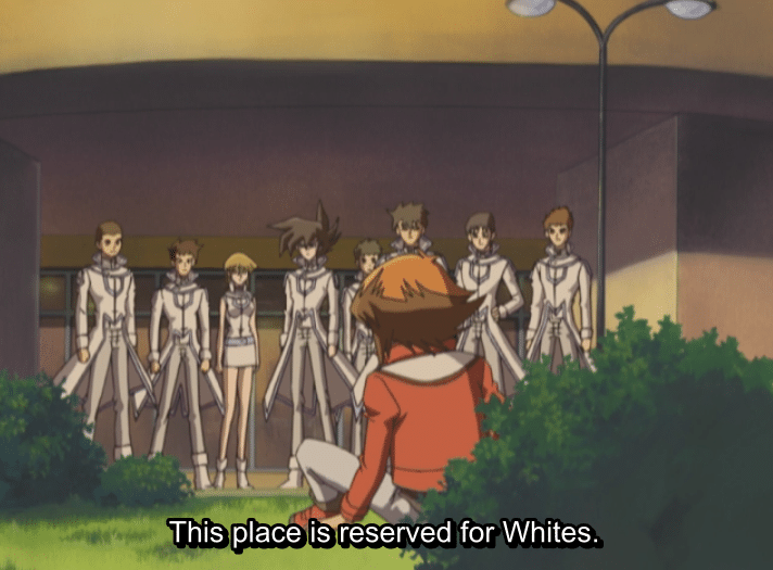 Yu-Gi-Oh 'This place is reserved for whites' anime meme template blank