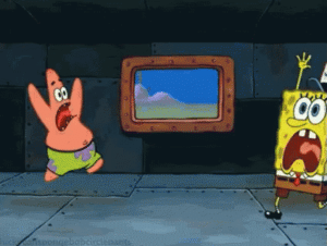Spongebob and Patrick panicking Worried meme template