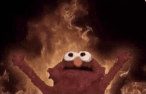 Elmo Burning Sesame Street meme template