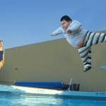 Fat kid jumping in pool  meme template blank