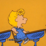 Sally 'I could not possibly care less'  meme template blank Charlie Brown