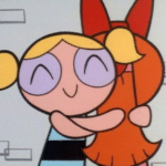 Bubbles hugging Blossom  meme template blank Emotional, hurt, sad, Cartoon Network, Powerpuff