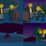 Mr. Burns stepping on ant Simpsons meme template blank