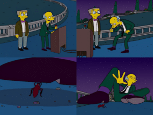 Mr. Burns stepping on ant Simpsons meme template