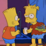Bart and Crazy Bart Simpsons meme template blank vs.
