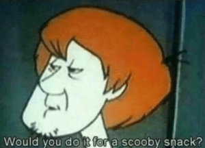 Shaggy ‘Would you do it for a scooby snack’ By meme template