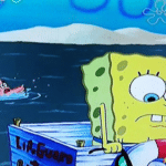 Patrick drowning Spongebob meme template blank