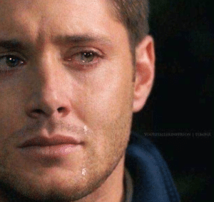 Jensen Ackles crying Sad meme template