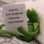 Kermit 'How to slap someone through the internet'  meme template blank Frog