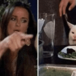 Woman yelling at cat  meme template blank