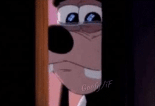 Goofy looking through door  meme template blank