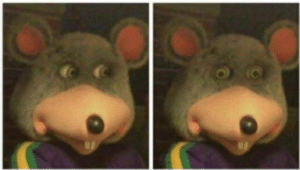 Chuck E. Cheese looking away Mouse meme template