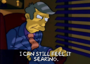 Skinner ‘I can still feel it searing’ Simpsons meme template