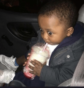 Black kid drinking milkshake Cobra Kai Surprised search meme template