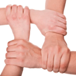 Four hands grabbing each others wrist  meme template blank