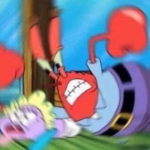 Mr. Krabs crushing baby Spongebob meme template blank Radial blur