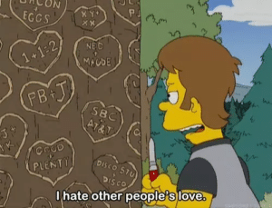 Young homer ‘I hate other peoples love’  Love meme template