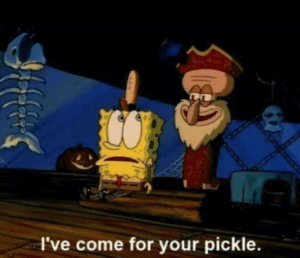 Squidward ‘Ive come for your pick’ Spongebob meme template