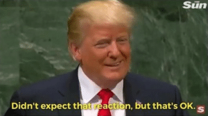 Trump ‘Didnt expect that reaction but okay’ Trump meme template