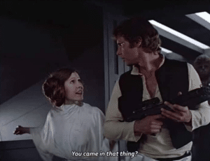 Leia "You came in that thing?" Jerk meme template