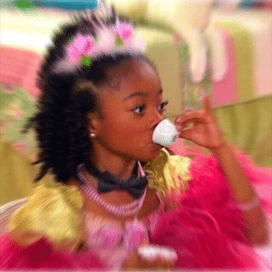 Black girl drinking tea  Radial Blur meme template