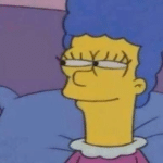 Marge Squinting, Suggestive Simpsons meme template blank Mischievous, suggestive