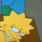 Lisa in bus, admiring Simpsons meme template blank swoon