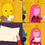 Lemongrab sending note to Princess Bubblegum  meme template blank Adventure Time