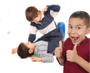 Thumbs up while kids are fighting Fighting meme template