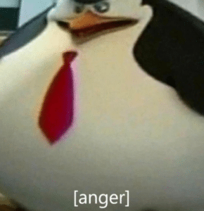 Anger Penguin Work meme template