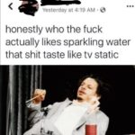 water-memes thanos text: Yesterday at 4:19 AM • honestly who the fuck actually likes sparkling water that shit taste like tv static 