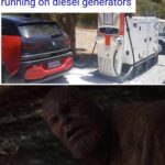 avengers-memes thanos text: Electric car charging point running on diesel generators I used the Fuel to destroy the Fuel  thanos