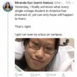 depression-memes depression text: Miranda Sun (semi-hiatus) @her ... • 17h Yesterday, I finally achieved what every single college student in America has dreamed of, yet can only hope will happen to them. That
