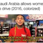 history-memes history text: Saudi Arabia allows women to drive (201 6, colorized) NOW KNOW HOW TO WSDfrGNITY  history