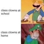 depression-memes depression text: class clowns at school class clowns at home  depression