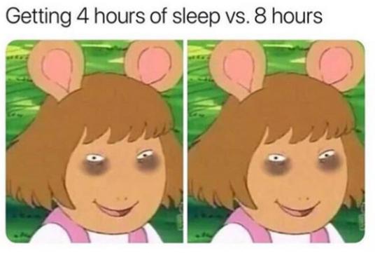 depression depression-memes depression text: Getting 4 hours of sleep vs. 8 hours hh 