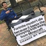minecraft-memes minecraft text: Fortnite mustn