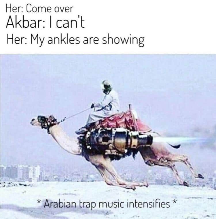 cute other-memes cute text: Her: Come over Akbar: I can't Her: My ankles are showing Arabian trap music intensifies * 