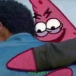 Evil Patrick hugging Spongebob meme template blank evil patrick, Spongebob
